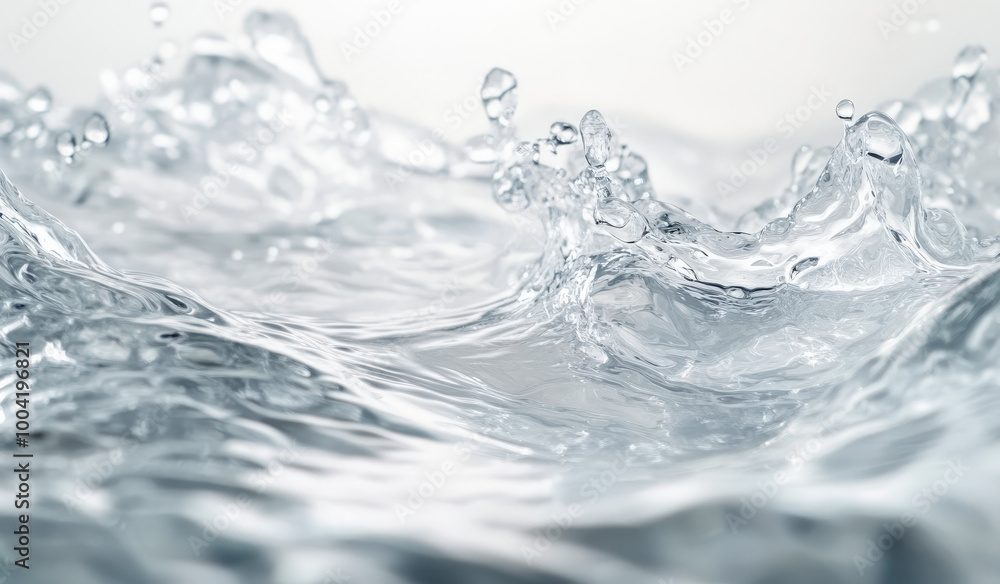 Poster captivating ripples create a mesmerizing dance of light and water droplets in a tranquil environment