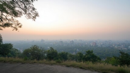 A developing country struggling with pollution and lack of clean air, contrasted with clean, green cities in wealthier nations   environmental inequality, global disparity