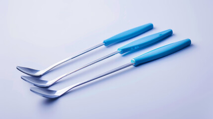 Microspatulas for gently lifting and handling delicate materials isolated on white background