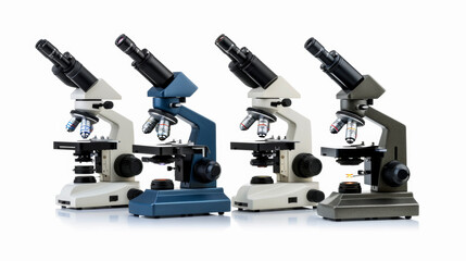 Microscopes for studying plankton and other microscopic organisms isolated on white background