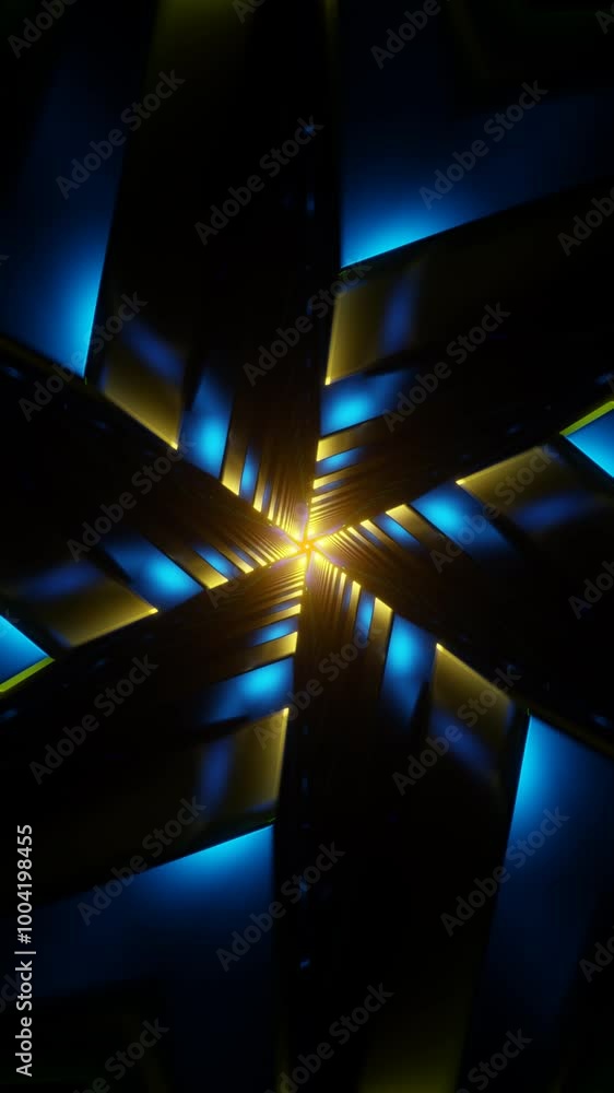 Poster vertical video a vibrant display of pulsating neon lights in a hypnotic and psychedelic vj loop.