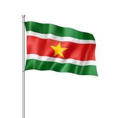 Suriname flag isolated on white