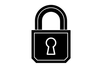 a basic  padlock silhouette icon vector