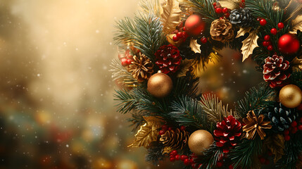 Elegant Christmas Wreath background