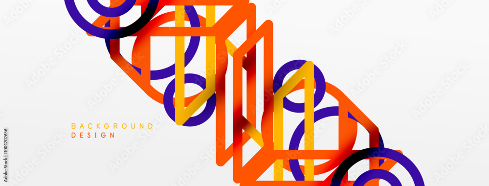 Aufkleber abstract background - colorful circle lines technology or business digital template
