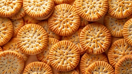 Fototapeta premium Background full of Biscuit. Product photography. Cracker background.