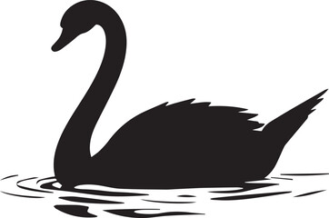 silhouette of a swan