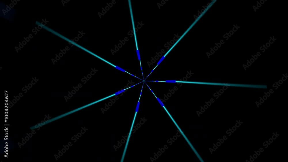 Poster neon swirl for vj background, 3d render seamless loop