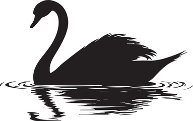 silhouette of a swan