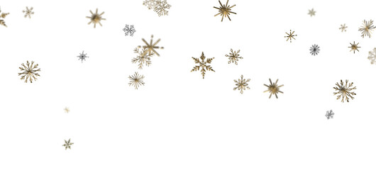 Magical Snowfall: Brilliant 3D Illustration Showcasing Descending Christmas Snowflakes
