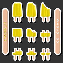 Big colorful set different forms natural dessert ice cream of consisting various ingredients