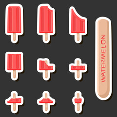 Big colorful set different forms natural dessert ice cream of consisting various ingredients