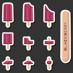 Big colorful set different forms natural dessert ice cream of consisting various ingredients