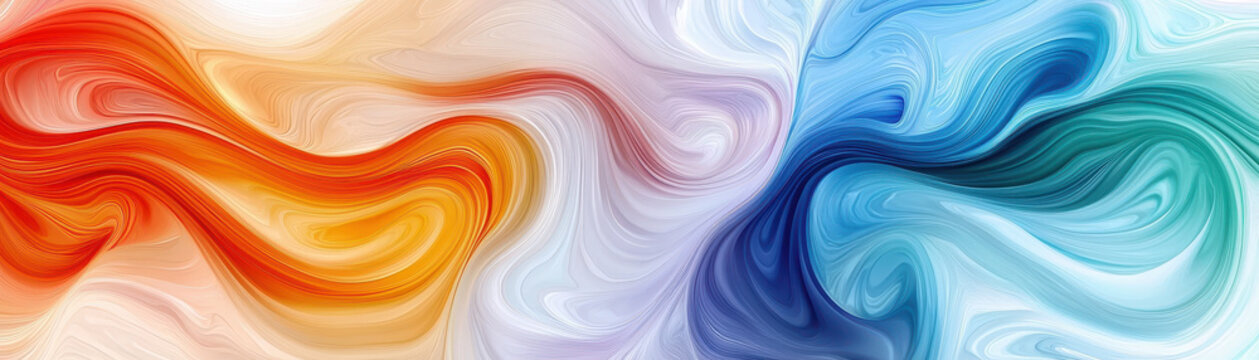 Vibrant abstract swirls of orange, blue, and green create dynamic visual experience, evoking feelings of creativity and inspiration. This colorful design is perfect for mood boards and artistic