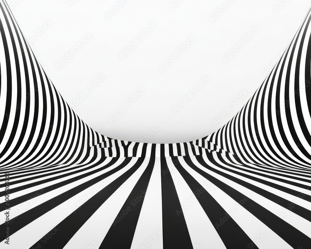 Poster black and white lines intersecting on blank canvas in minimalist graphic design