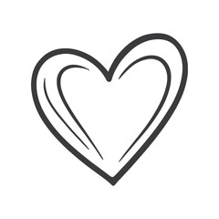 Heart doodles line icon vector