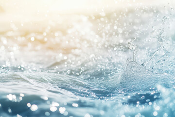 Gentle ripples and sparkling droplets dance in the sunlight on a serene body of water during a calm afternoon in nature. Generative AI