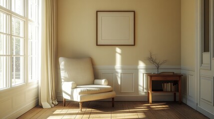 Fototapeta premium Tranquil Reading Corner with Sunlight