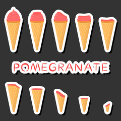 Big colorful set different forms natural dessert ice cream of consisting various ingredients