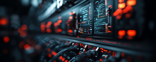 Obraz premium Control room with holographic displays, advanced scientific research, 3D illustration