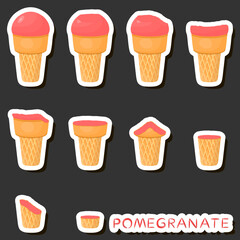 Big colorful set different forms natural dessert ice cream of consisting various ingredients