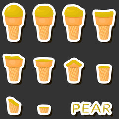 Big colorful set different forms natural dessert ice cream of consisting various ingredients