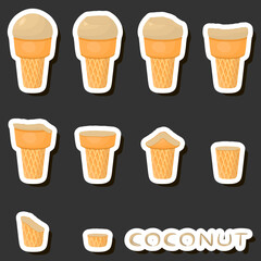 Big colorful set different forms natural dessert ice cream of consisting various ingredients