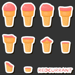 Big colorful set different forms natural dessert ice cream of consisting various ingredients