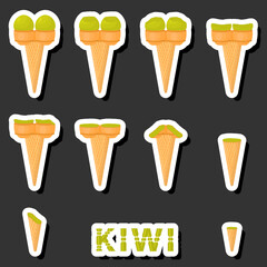 Big colorful set different forms natural dessert ice cream of consisting various ingredients