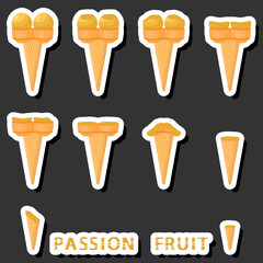 Big colorful set different forms natural dessert ice cream of consisting various ingredients