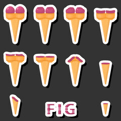 Big colorful set different forms natural dessert ice cream of consisting various ingredients