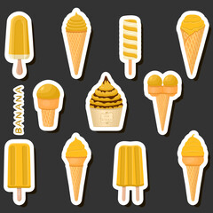 Big colorful set different types natural dessert ice cream of consisting various ingredients