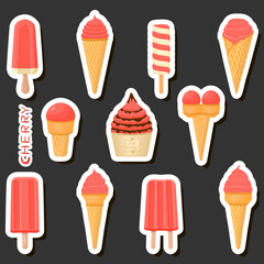 Big colorful set different types natural dessert ice cream of consisting various ingredients
