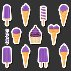 Big colorful set different types natural dessert ice cream of consisting various ingredients