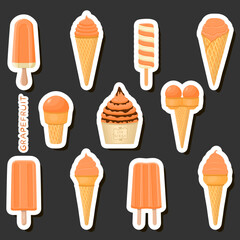 Big colorful set different types natural dessert ice cream of consisting various ingredients