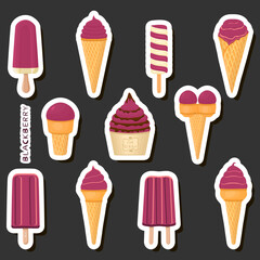 Big colorful set different types natural dessert ice cream of consisting various ingredients