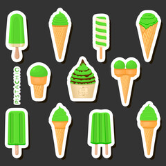 Big colorful set different types natural dessert ice cream of consisting various ingredients