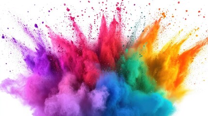 An explosion of vibrant colors in a dramatic display of pink, purple, blue, and yellow hues.