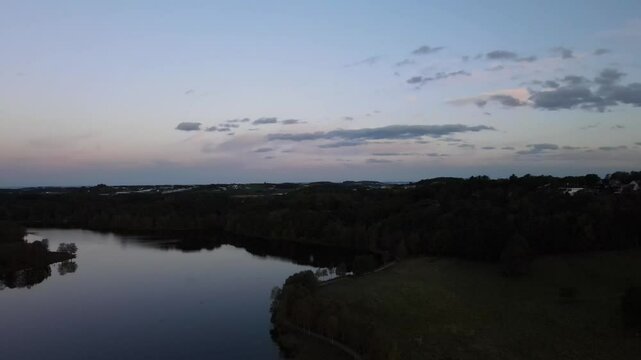 Aerial Stock Footage of Stokka, Stavanger at Sunrise