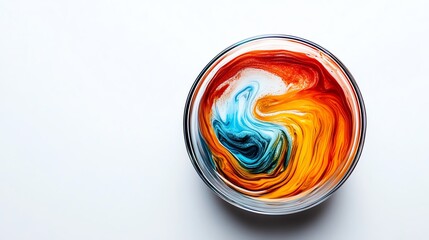Streak plate technique on agar, microbiology method, colorful bacterial streaks, isolated on white background