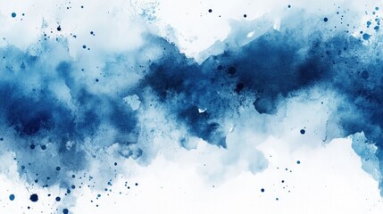 Obraz premium A stunning watercolor abstract in various shades of blue, featuring soft washes and vibrant splatters.