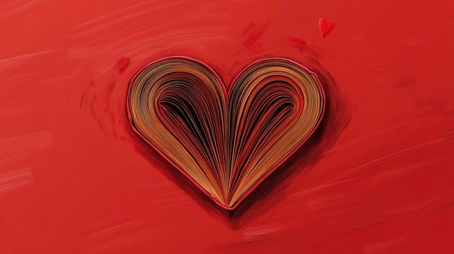 An artistic representation of a heart made from a book, symbolizing love for reading and knowledge.