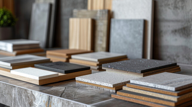 Material sample books for selecting finishes and materials for projects