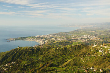 Obraz premium The panorama of Taormina, Sicily, Italy
