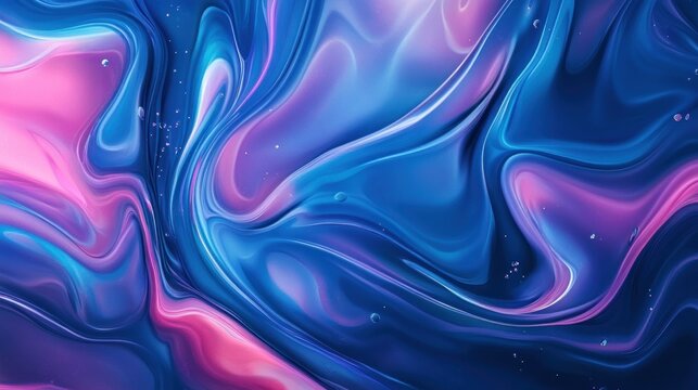 A vibrant abstract swirl of blue and pink hues creating a mesmerizing fluid effect.