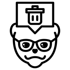 Obraz premium Pomeranian Dog Trash Bin Simple Line Icon