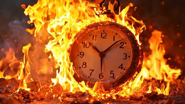 Clock Engulfed in Flames