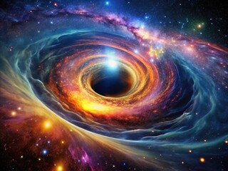 Fototapeta premium Abstract Black Hole Star Spiral in a Cosmic Space Background of an Endless Galaxy in the Universe
