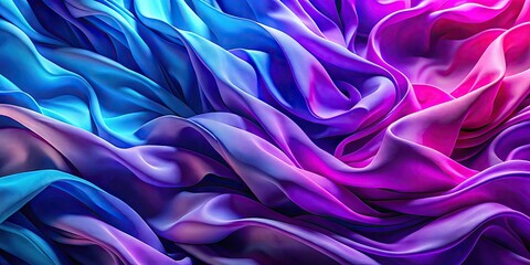 Obraz premium Abstract Flowing Layers of Gradient Purple and Blue Fabric in Dynamic Motion - 4K Looping Video