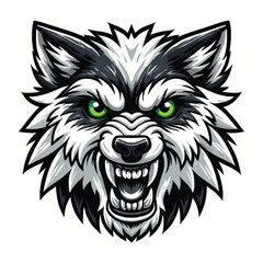 Obraz premium Angry Wolf Head Mascot Illustration
